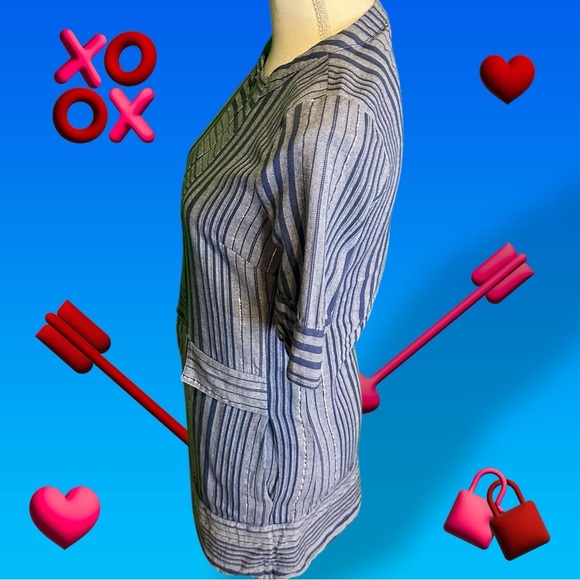 NWOT BCBGMaxAzria ‘Tonal Canyon Striped Zip Front Shift Dress’ in Chambray XXS - Picture 9 of 16